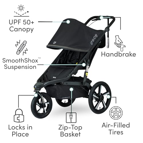 BOB Gear Alterrain Pro Jogging Stroller, All-Weather, SmoothShox Suspension, Black