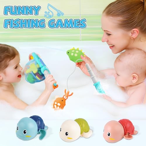 LZZAPJ Baby Bath Toys for Toddlers 1-3, Kid Bathtub Toy with 36 Foam Bath Letter & Number, Fishing Games with Fish Net, Water Pool Toy with Storage Bag, Shower Toy Gift for Boy Girl Infant 1 2 3 4 5 6