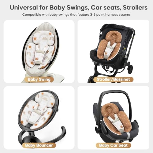 Infant Insert Compatible with 4moms Mamaroo & Graco Swing and Infant Car Seat, Stroller, Other Baby Swing, Rocker, Bouncer, Bassinet Newborn Insert Head & Body Support Cushion, Reversible Design