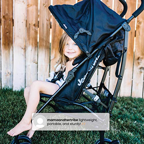Jeep PowerGlyde Plus Stroller by Delta Children Lightweight Travel Stroller with Smoothest Ride, Aluminum Frame, 4-Position Recline, Extra Large Storage Basket, Black