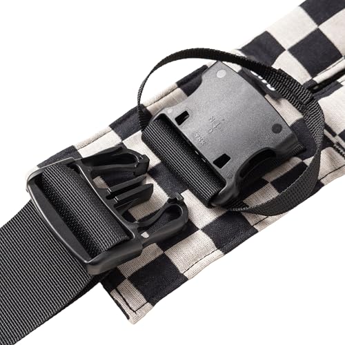 Lujifo Baby Sling Carrier, Premium Cotton Blend Baby Carrier for Toddlers, Adjustable & Breathable Toddler Carrier with Ventilated Straps, Lightweight & Travel-Friendly Design (Ebony Check)