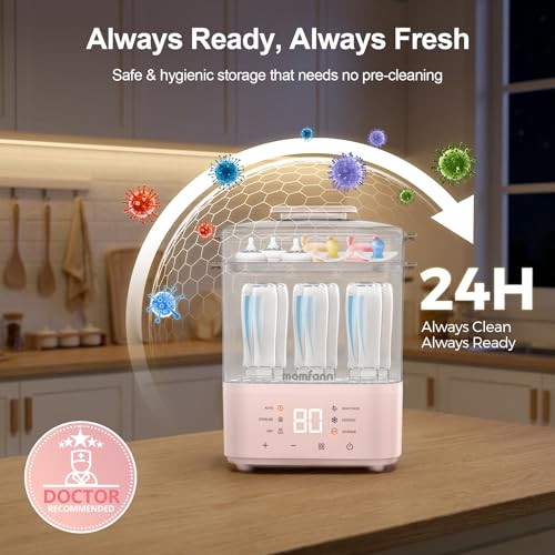 Bottle Sterilizer and Dryer, Compact Electric Steam Baby Bottle Sterilizer丨Esterilizador de Biberones for Baby Bottles, Pacifiers, and Pump Parts, Large Capacity