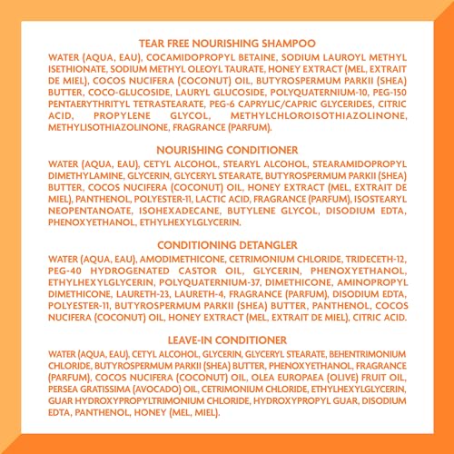 Cantu Care for Kids Haircare Regimen Set with Large Size Shampoo + Conditioner + Detangler + Leave-In Conditioner (Pack of 4)