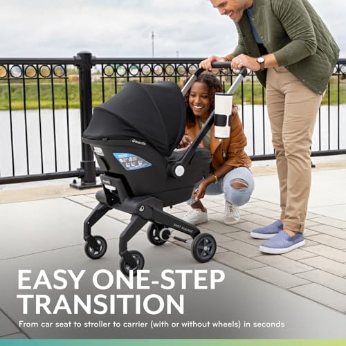 Evenflo Shyft DualRide Infant Car Seat Stroller Combo with Carryall Storage (Boone Gray)