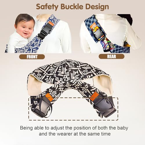 yemyig Baby Sling Carrier,Toddler Carrier, 2026 New Baby Carrier Newborn to Toddler,Portable Lightweight Non-Slip Hip Seat Carrier 10-30lbs(Black)