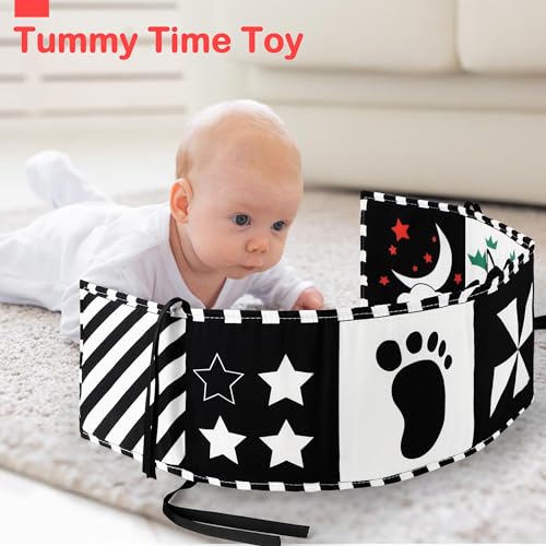 URMYWO Black and White Baby Toy, Tummy Time High Contrast Newborn Toys 0-3 Months, Soft Baby Book, Visual Stimulation Montessori Sensory Infant Toys 0-6-12 Months, Boy Girl Shower Gift