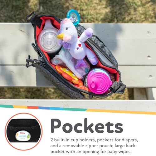 Nuby Eco Baby Stroller Organizer - Includes Carabiner - Stroller Accessories for Babies and Toddlers - Black