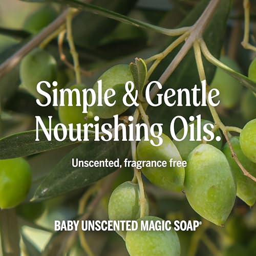 Dr. Bronner's Pure-Castile Magic Liquid Soap (Baby Unscented, 8 Ounce)- Made with Regenerative Organic Certified Oils, For Face, Body Wash, Baby Soap, Sensitive Skin, No Added Fragrance, Vegan