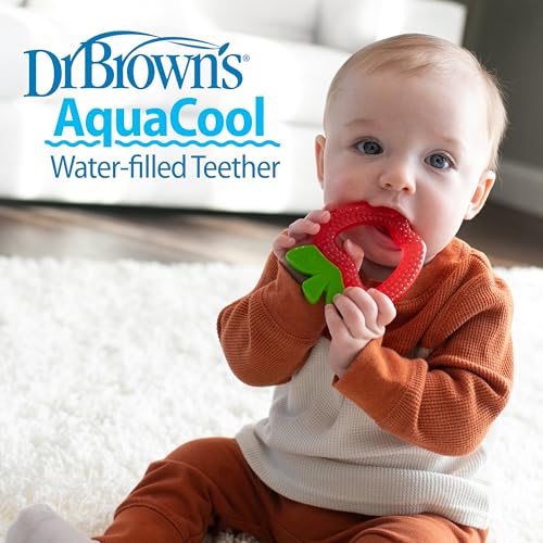 Dr. Brown's AquaCool Water-Filled Teether, Cooling Baby Teether Toy for Sore Gums, Apple Pineapple, BPA-Free, 3m+, 2-Pack