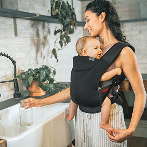 Chicco SnugSupport 4-in-1 Infant Carrier, Front and Back Carry Positions, Infant Backpack, Baby Carrier Newborn to Toddler, for Infants 7.5-33 lbs., Black/Black