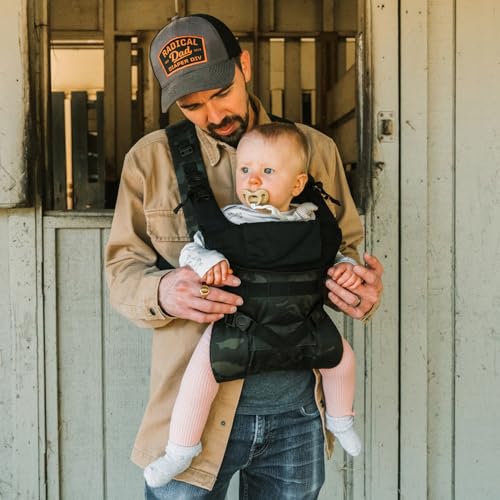 Tactical Baby Gear Tactical Baby Carrier for Dads – Ergonomic, Hip Healthy & Comfortable for Infants and Toddlers (8–33 lbs) (Black Camo)