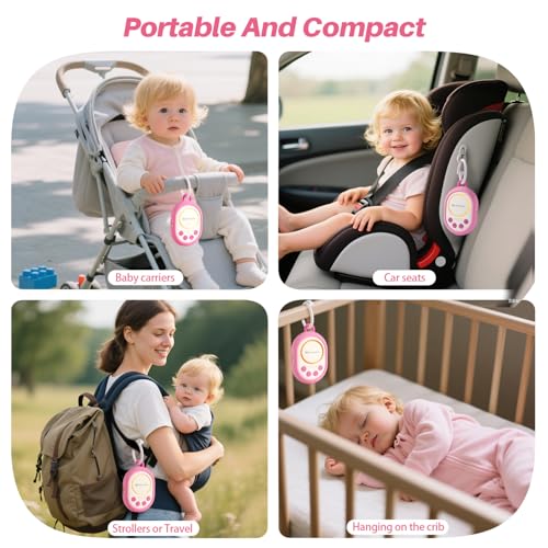 2026 Mom's Choice Awards | White Noise Sound Machine Baby with Night Light, 20 Soothing Sounds, 22 Hours Battery Life, Travel, Registry Gift, Shower, Clips on Baby Stroller