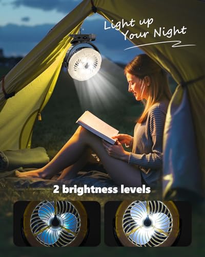 Ausic Portable Clip on Misting Fan, [5-45Hrs] Golf Cart Spray Fan, 720° Rotate Baby Stroller Fan, Outdoor Camping Fan with LED, Rechargeable Battery Operated RV Travel Cruise Fan, Golf Accessories