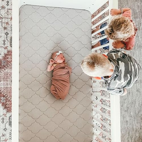 Newton Baby Crib Mattress and Toddler Bed - Ultra-Breathable Proven to Reduce Suffocation Risk, Washable Core & Cover, All-Stages, Infant to Toddler, Deluxe 5.5" Thick - Grey