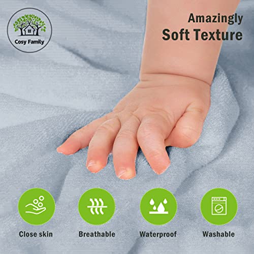 Cosy Family 3 Pack Baby Hooded Towels, Rayon Made from Bamboo, Ultra Soft Unisex Bath Towels for Babies,Toddler,Infant - Newborn Essential - Ultra Absorbent Toddler Towels for Baby Boy Girl - Grey