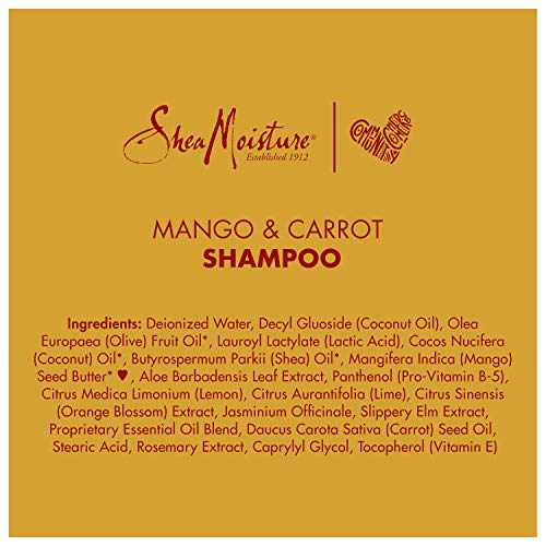 SheaMoisture Kids Shampoo, Extra-Nourishing Mango & Carrot Shampoo with Shea Butter, 8 oz