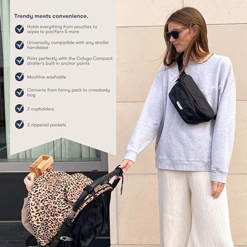 Colugo On-The-Go Stroller Organizer Insert with Zipper, Caddy with Cup Holder, Stroller Accessories for Parents specially designed to fit to your stroller with Non Slip Straps (Olive)