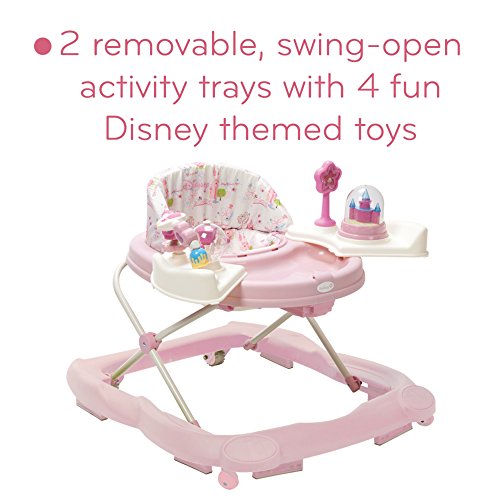 Disney Baby Princess Walker with Wheels, Pink Baby Walkers and Activity Center for Infants