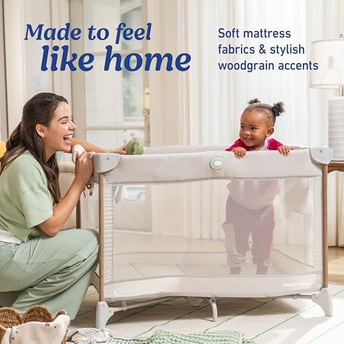 Graco Pack 'n Play Travel Dome Lux Playard, 4-in-1 Baby Playpen with Bassinet, Indoor or Outdoor Portable Playpen with UV 50 Canopy
