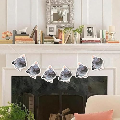 Pigeon Party Banner - Woodland Birthday Party Decorations, Woodland Animals Baby Shower Supplies, Pigeon Theme Garland Cake Smash Photo Props, Funny Pigeon Banner for Baby