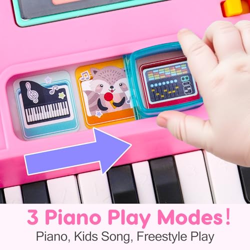 Baby DJ Table for Toddlers 1-3 with Music & Light, Musical Baby Piano Toys 6-9-12-18 Months Toddler Activity Table Music Instruments Learning Toys for 1 2 Year Old Girl First Birthday Gifts Age 0-2