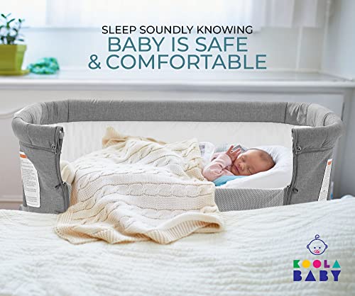 KoolerThings 3 in 1 Baby Bassinet, Bedside Sleeper, & Playpen, Easy Folding Portable Crib (Grey)- KoolaBaby (Bassinet)
