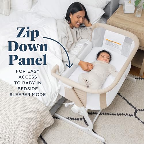 Baby Delight Beside Me Dreamer Bassinet | Bedside Sleeper & Baby Bassinet | 6-Position Height Adjustment | Organic Oat
