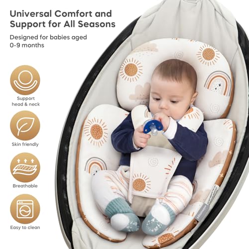 Infant Insert Compatible with 4moms Mamaroo & Graco Swing and Infant Car Seat, Stroller, Other Baby Swing, Rocker, Bouncer, Bassinet Newborn Insert Head & Body Support Cushion, Reversible Design