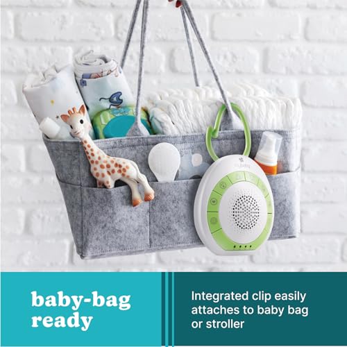 MyBaby Sound Machine, White Noise for Baby, Travel, Nursery and On The Go, 4 Soothing Sounds, Integrated Clip, Small and Lightweight, Great for Registry Gift