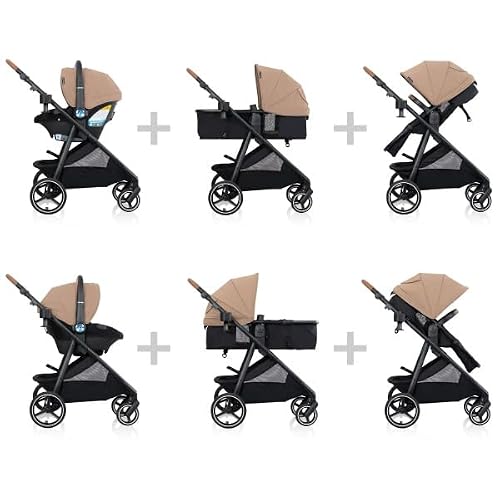 Shyft Intuiti Travel System Featuring LiteMax NXT Infant Car Seat with SensorySoothe (Caramel Tan)