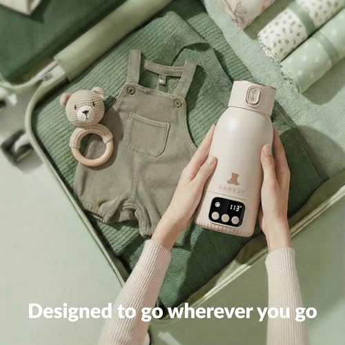 Portable Bottle Warmer 17oz – Baby Bottle Warmer for Breast Milk & Formula, Fast Heating with Smart Temperature Control, Long Battery Life, Cordless for Travel, Car & Outdoor Baby Feeding