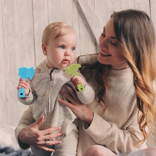 TYRY.HU Baby Teething Toys for Babies 0-6 Months 6-12 Months, BPA Free Silicone Baby Molar Teether Chew Toys, Hammer Wrench Spanner Pliers for Boys Girls, Soft-Textured, Easy to Hold & Clean, 4 Packs