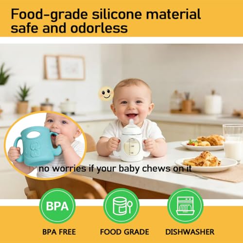 XTSWFC 3Pack Silicone Sleeves for Pigeon Baby Bottles 5.4oz, Anti Breakage Glass Baby Bottle Holder with Handles