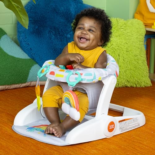 Bright Starts Learn-to-Sit Baby Floor Seat, 2-Positions Grow with Infant, Portable Baby Chair, Includes Sensory Toys, Unisex, 4-12 Months, Playful Paradise