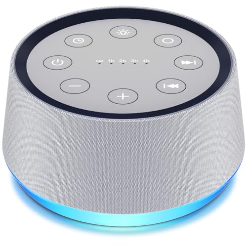 Brown Noise Sound Machine with 30 Soothing Sounds 12 Colors Night Light for Baby Adults Kids Sleep Machine 36 Volume Levels 5 Timers for Home Office