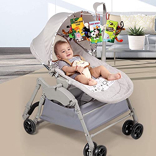 beiens Baby Books Toys, Touch and Feel Crinkle Cloth Book for Infant Baby 0-3-6-12-18 Months, Early Development Interactive Stroller Soft Toys, Newborn Gifts for Boys Girls