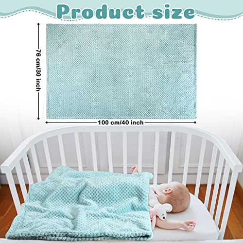 Reginary 4 Pack Fuzzy Blanket 30 x 40'' Waffle Flannel Baby Throw Blankets Warm Nursery & Crib Blankets for Girl & Boy Newborn Infant(Light Blue, Pink, Beige, Gray)