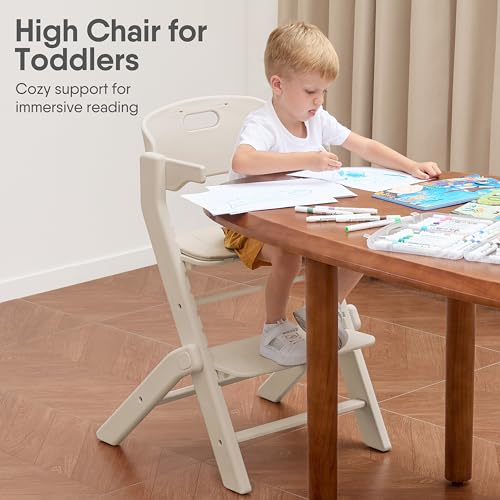 Obee Odee Full-Body Washable Baby High Chair with Soft Cushion, Adjustable for 6 Months to 220 Lb - Multifunctional and Convertible High Chairs for Babies and Toddlers -Portable and Easy Operation