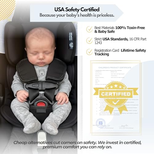 Infant Insert Compatible with Doona, Newborn Insert Replacement, Baby Head and Body Support, Fits Graco Snugride 35, Chicco KeyFit 30, Evenflo Pivot, Britax, Side Protection, Black