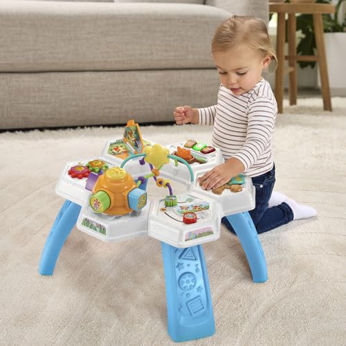 VTech Buzz and Learn Activity Table with Seven Interactive Play Zones, Blue