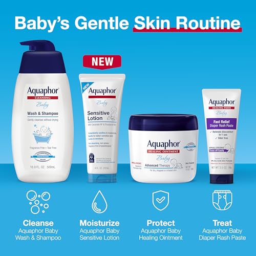 Aquaphor Baby Sensitive Lotion, Baby Lotion to Soothe and Moisturize Delicate Skin, 8 Oz