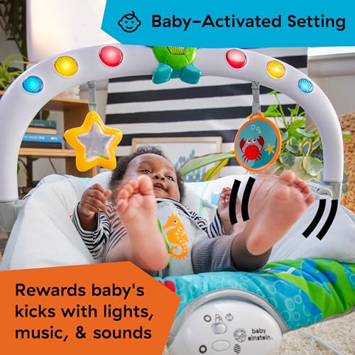 Baby Einstein Ocean Explorers Musical Bouncer Infant Seat, Kick to It Neptune, Unisex, for Ages 0-6 Months up to 20 lbs