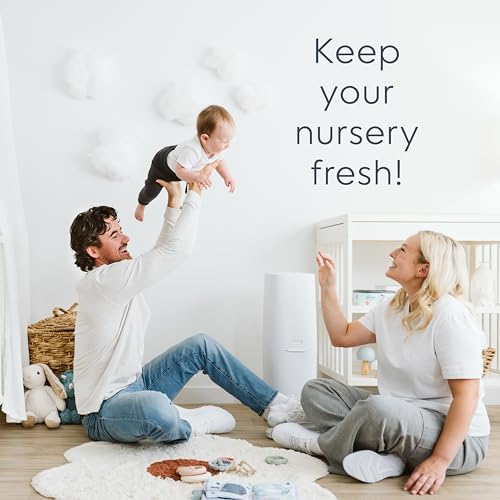 Diaper Genie Premier Diaper Pail Gift Set | Hands-Free Odor Control with Foot Pedal | High-Capacity Diaper Trash Can | Includes 2 Jumbo+ Refills (Holding up to 2,160 Newborn Diapers)
