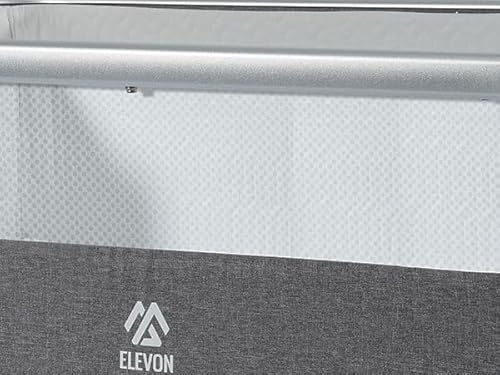 Elevon Bedside Bassinet, 4-in-1 Baby Bedside Sleeper with Rocking Mode, Breathable Mesh, Built-in Wheels, Adjustable 7 Heights, Portable Infant Bassinet with Mattress and Storage