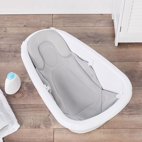 Regalo Baby Basics 3-in-1 Grow with Me Baby Bathtub with Foam Padded Air Mesh Sling, Adjustable Infant Bath Tub for Newborn to Toddler, Baby Bath Seat Support, Easy Clean with Drying Hook