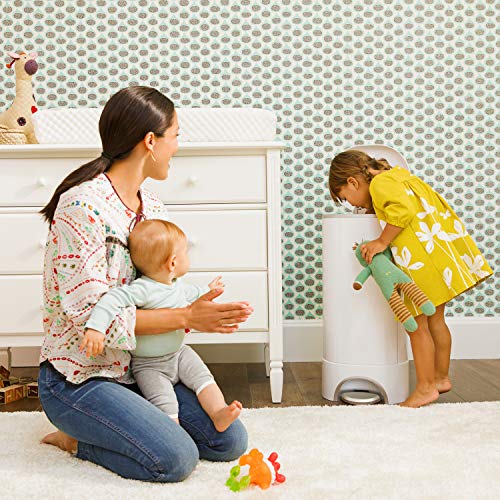 Munchkin® STEP™ Diaper Pail Powered by Arm & Hammer, #1 in Odor Control, Award-Winning, Includes 21 Snap, Seal & Toss™ Bags, 1 Starter Refill Ring, and 1 PUCK™ Baking Soda Cartridge
