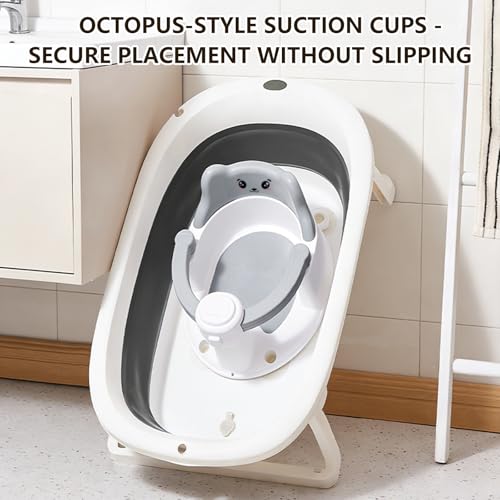 Baby Bath Seat for Babies 6 Months and Up, Non-Slip Bathtub Support Seat for Toddlers, Portable Infant Bath Chair with Strong Suction Cups, Safety Armrest & Cute Bear Backrest