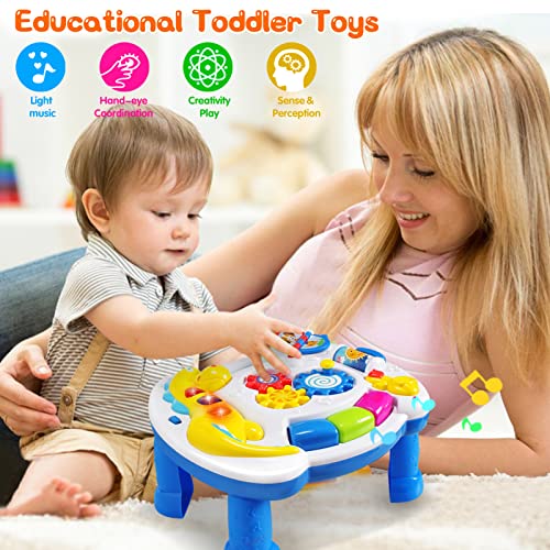 JUEJIAZKIY Music Baby Activity Center Toy 12-18 Months Activity Table Baby Toys 12 to 18 Months Early Learning 12 Month Old Toddlers Christmas Birthday Gifts for 1 2 3 Year Old Infant Kids