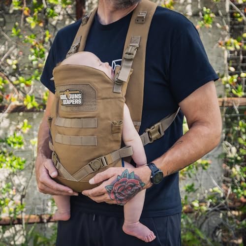 Tactical Baby Gear Tactical Baby Carrier for Dads – Ergonomic, Hip Healthy & Comfortable for Infants and Toddlers (8–33 lbs) (Black Camo)