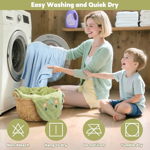 6 PCS Toddler Towels Set for Boy Girl 0-5 Year, 2 PCS Absorbent Hooded Baby Bath Towels Large 55" x 27.5" & 4 PCS Washcloths, Ultra Soft Toddler Newborn Bath Essentials Gifts, Dinosaur & Elephant